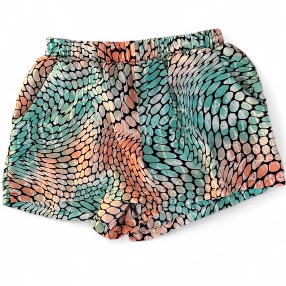 Tyche Pants - Tyche Multicolor Snake Print Women's Athletic Shorts